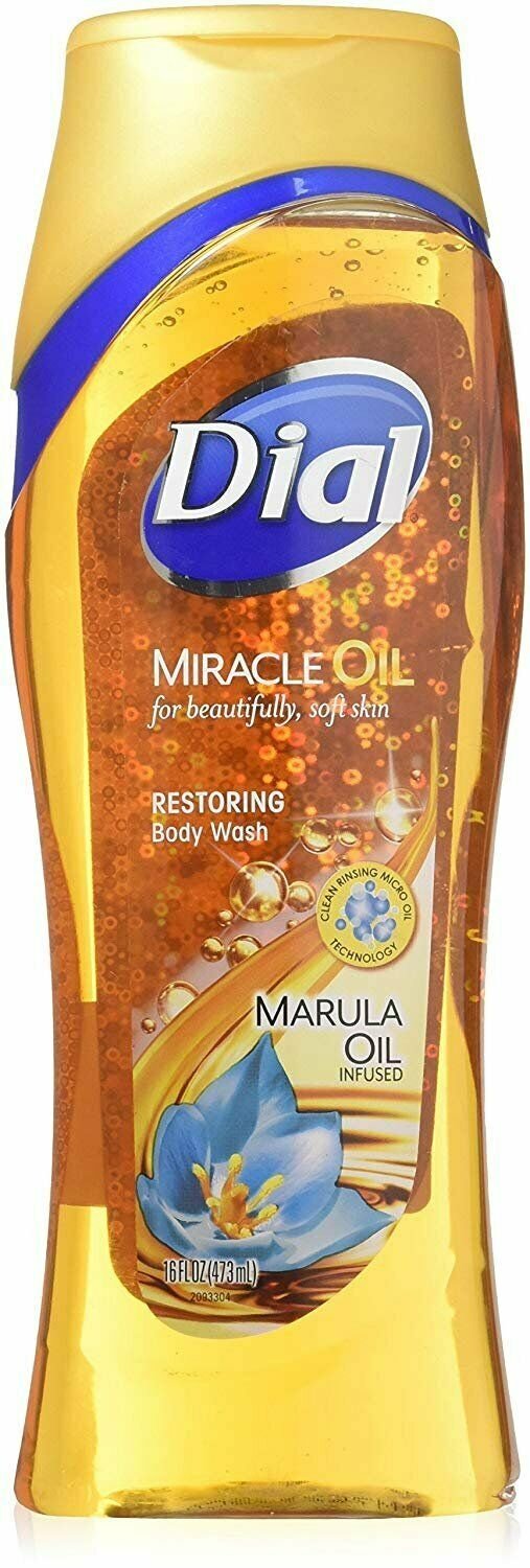 Dial Miracle Oil Restoring Body Wash Marula Oil Infused Moisturizer 16oz, 2 Pack