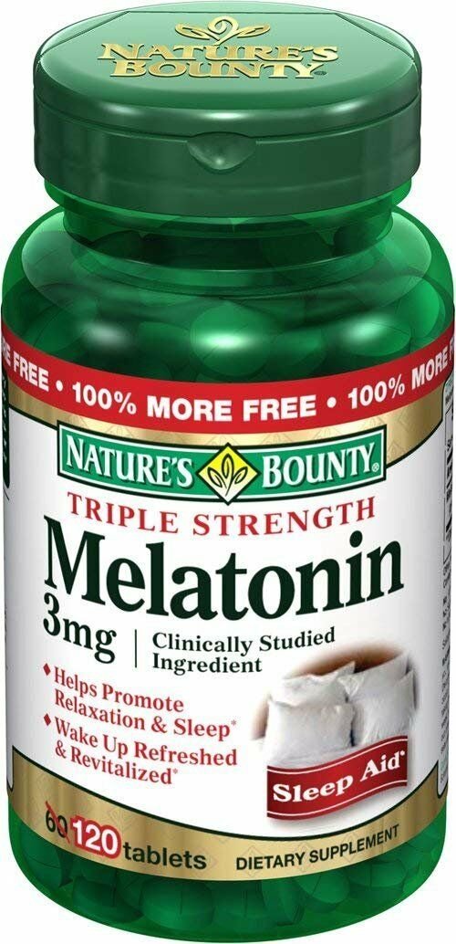 Nature's Bounty Melatonin 3 mg Tablets 120 Tablets (Packs of 4)