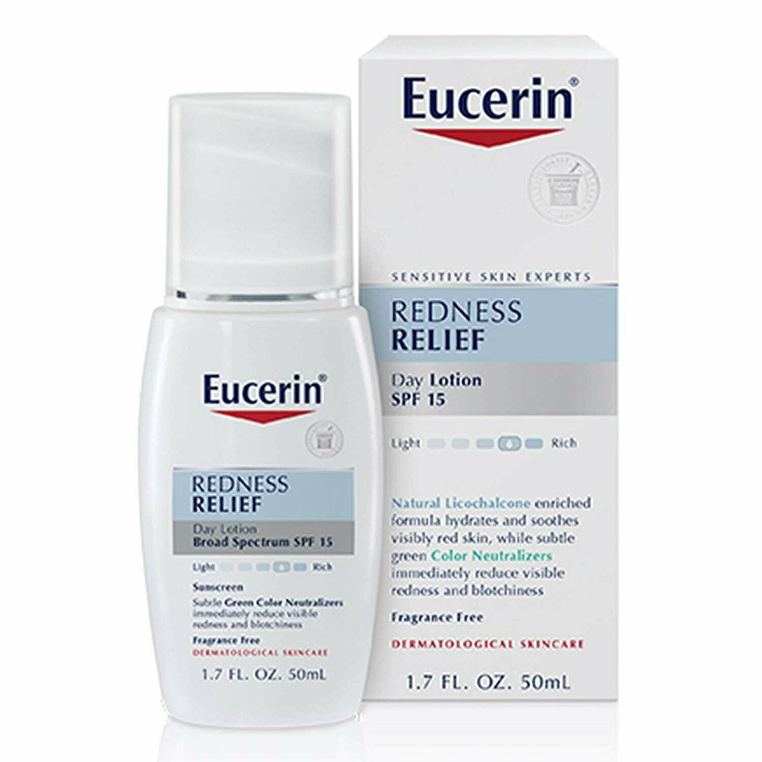Eucerin Redness Relief Sensitive Day Lotion Broad Spectrum SPF15, 1.7oz, 2 Pack