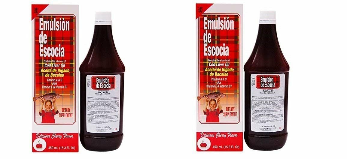 Emulsion De Escocia Cherry 6.5 oz. Cod Liver Oil(Bulk Pack of 2)