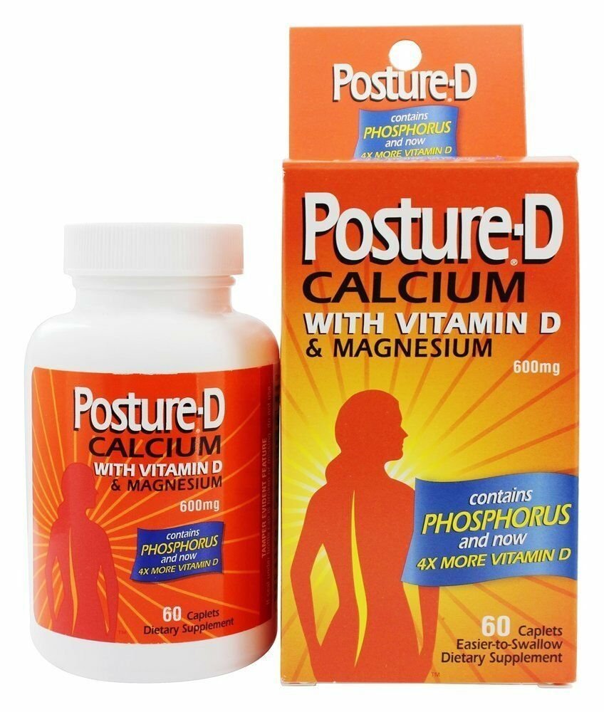 Posture D Calcium Supplement With Vitamin D600mg 60ea Bulk Pack Of 6 2361