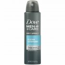 Dove Men + Care Dry Spray Antiperspirant, Clean Comfort 3.8 oz (Bulk Pack of 12)