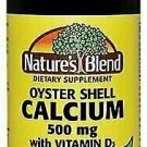 Nature's Blend Oyster Shell Calcium 500mg with D3 Vitamin D3, 100 ct, 3 Pack
