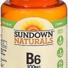 Sundown Naturals B6 100 mg Tablets - 150 ct, Bulk Pack of 3