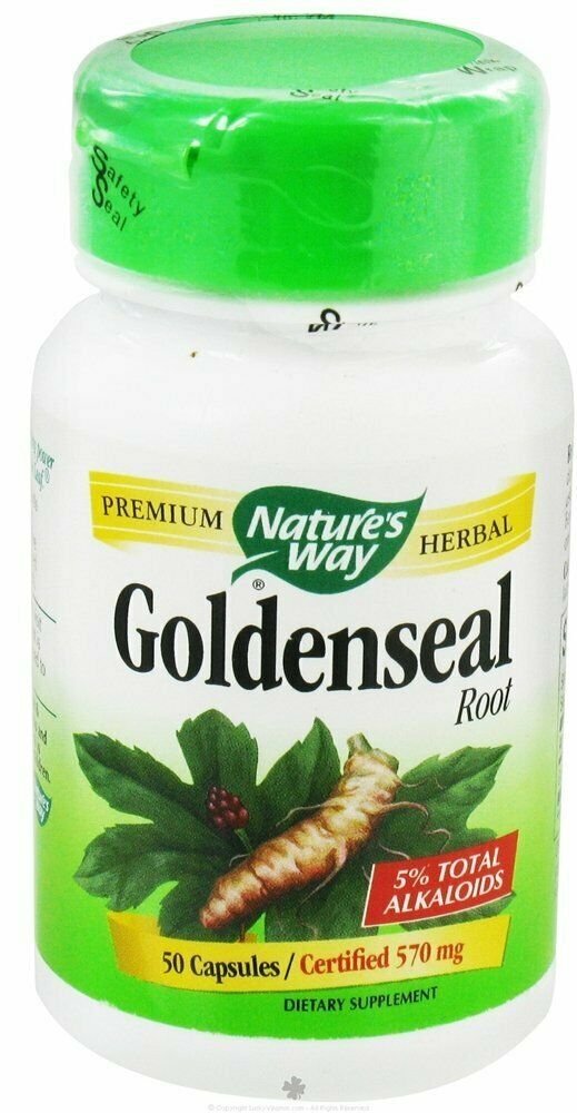 Goldenseal Yellow Root Traditional Digestive Support 5% Alkaloids, 50ct, 5 Pack