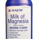 MAJOR MILK OF MAGNESIA ORIG MAGNESIUM HYDROXIDE-400 MG/5ML, White, 16OZ