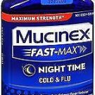 Mucinex Fast-Max Night Time Cold Flu Liquid Maximum Strength - 6 oz, Bulk Pack of 4