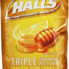Halls Mentho-Lyptus Drops Honey-Lemon - 30 ct, Bulk Pack of 3