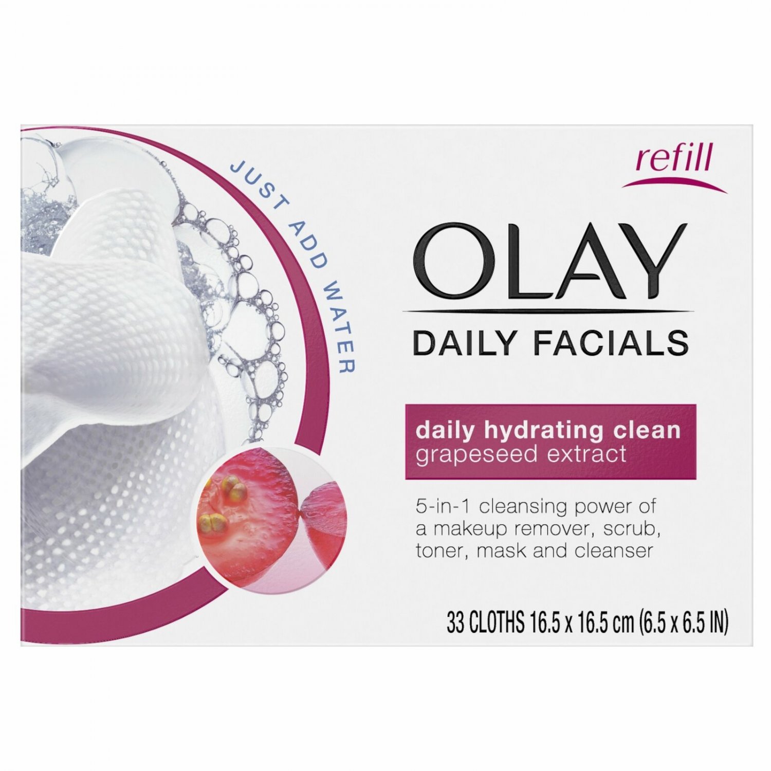 Olay Daily Facial Hydrating Cleansing Cloths w/ Grapeseed Extract 33ct