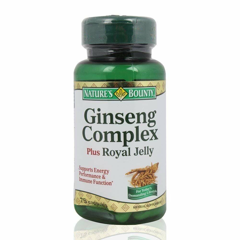 Nature's Bounty Ginseng Complex Herbal Health Capsules 75 ea ( Bulk Pack of 3)