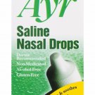Ayr Saline Nasal Drops Moisturizes & Soothes Dry Stuffy Noses 1.69 oz (12 Pack) Bulk