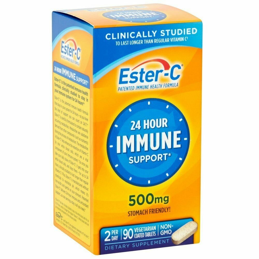 Ester-C Vitamin C Supplement Non-Acidic Stomach Friendly, 90ct, 3 Pack