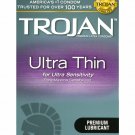 Trojan Premium Lubricated Latex Condoms Ultra Thin Ultra Sensitivity 12Ct (24PK)