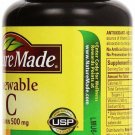 Nature Made Vitamin C 500 mg Chewable Tablets, Orange 60 ea (Bulk Pack of 6)