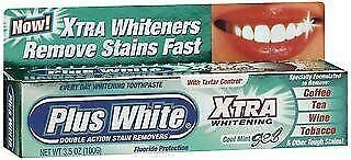 Plus White Xtra Whitening Toothpaste Gel Cool Mint - 3.5oz, Bulk Pack of 5