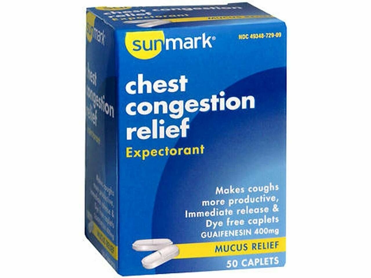 Chest Congestion Relief Expectorant Immediate Release Caplets 50 Count ...