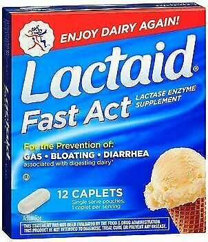 Lactaid Fast Act Caplets - 12 ea, Bulk Pack of 5
