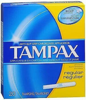 Tampax Flushable Applicator Regular Absorbency Tampons - 20 ea., Bulk Pack of 5