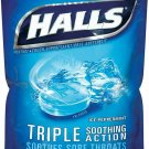 Halls Triple Soothing Menthol Cough Suppressant Drops Ice Peppermint 30 Ea (7PK)