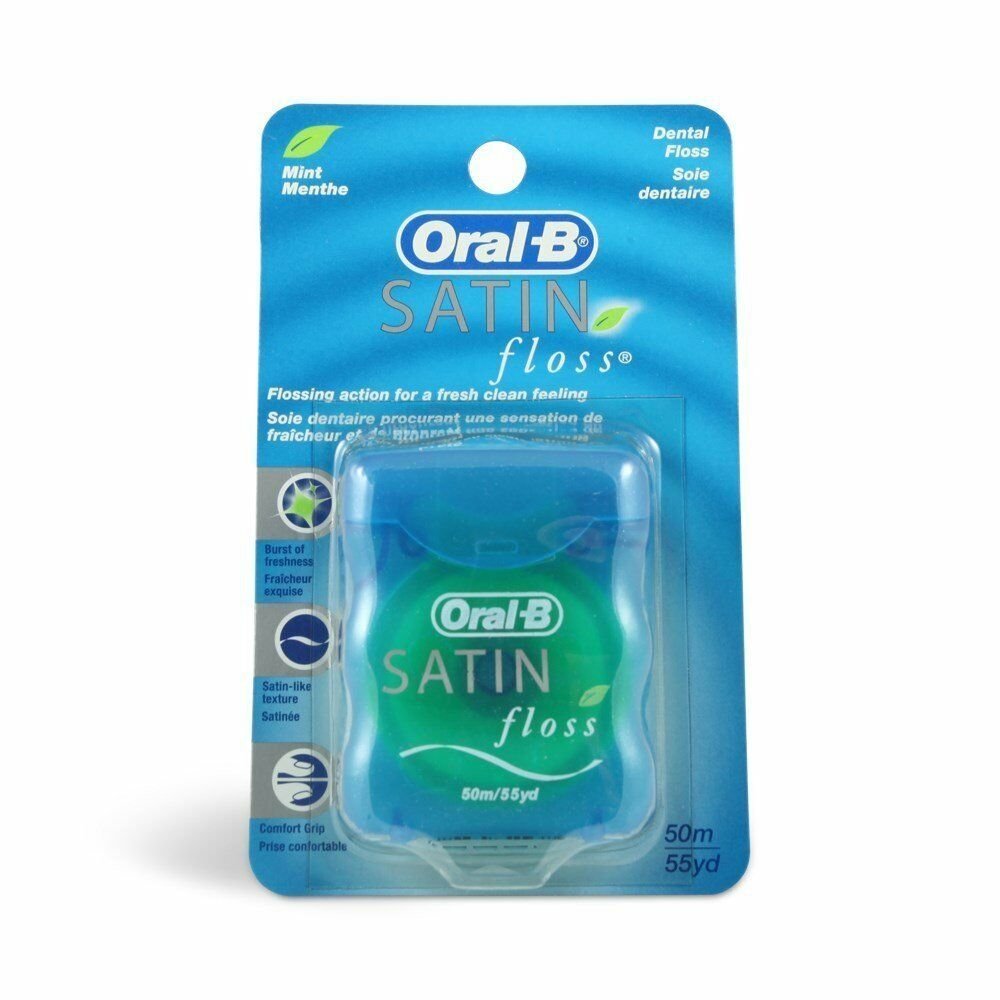 Oral Satin Floss Mint 55 Yards 55YD (Bulk Pack of 18)