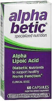 Alpha betic Alpha Lipoic Acid Vitamin Capsulesules, 60 ea (5 Pack) Bulk