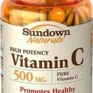 Sundown Naturals Vitamin C 500 mg Vegetarian Formula - 100 ct, Bulk Pack of 6