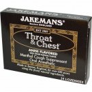 Jakemans Throat & Chest Menthol Cough Suppressant Anise Flavor, 24ct, 3 Pack