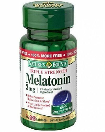 Nature's Bounty Melatonin 3 mg, quick dissolve, 120 Tablets (Bulk Pack of 3)
