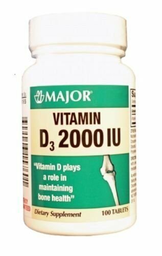 Major Vitamin D3 2000 IU, 100 Count (5 Pack) Bulk