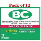 Bc Arthritis Strength Powder, 24 Ct (Bulk Pack of 12)