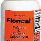 Florical Calcium & Fluoride Supplement Capsules - 100 Capsules, Bulk Pack of 4
