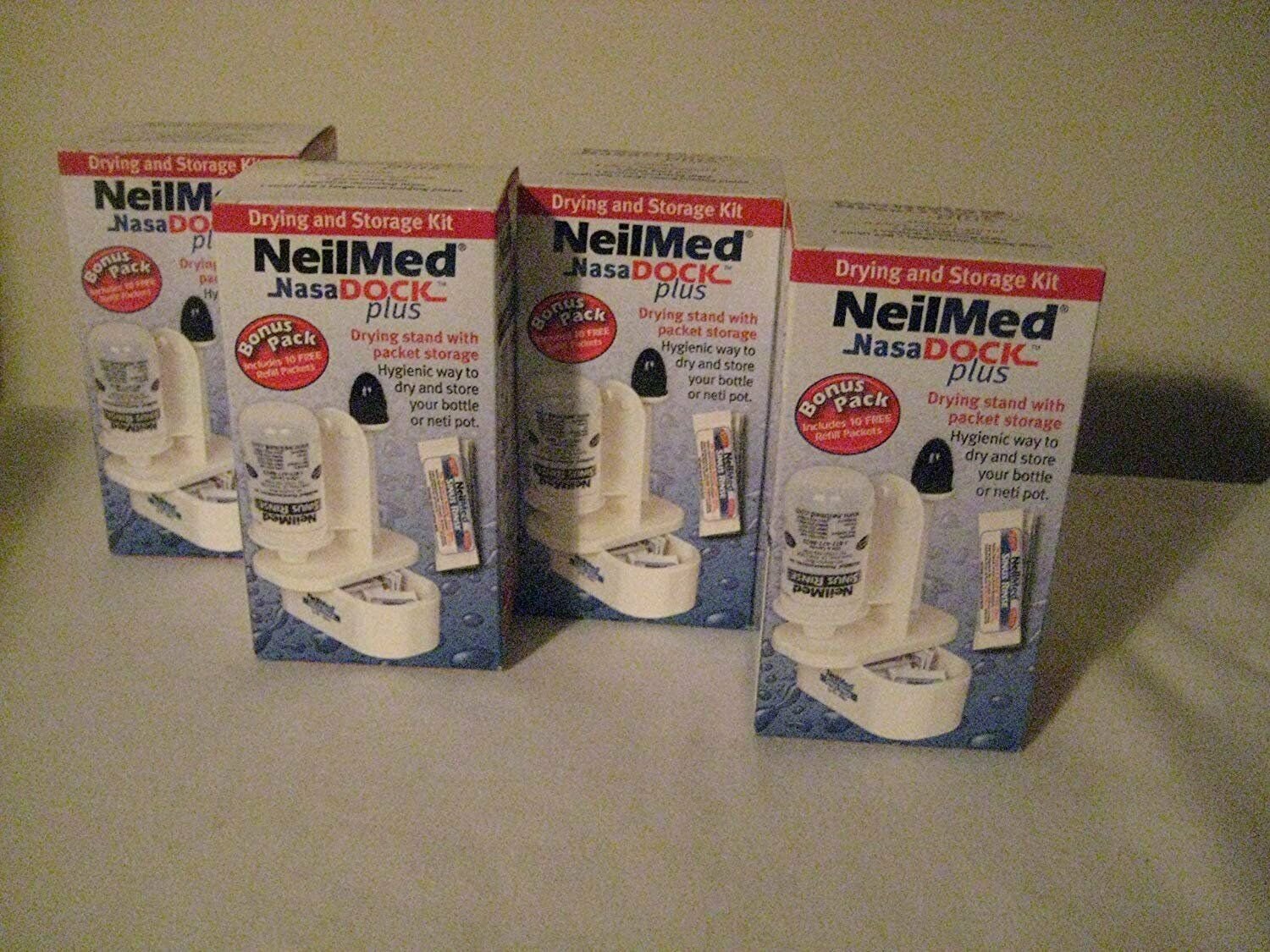 Neilmed Nasadock Plus Stand (4 pack) and Includes 10 free Refill Packets