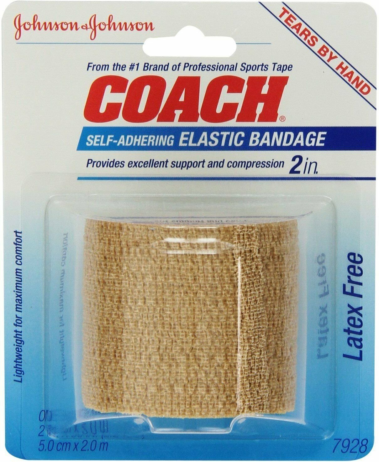 Johnson & Johnson Coach Self-Adhering Elastic Bandage 2"x 2.20yd, 1 ct, 5 Pack