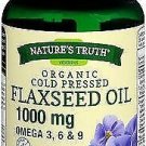 Nature's Truth Organic Cold Pressed Flaxseed Oil 1000 mg Omega 3, 6 & 9 Quick...