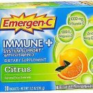 Emergen-C Immune+ System Support Citrus Fizzy Drink Mix 30 Packets (Bulk Pack of 3)