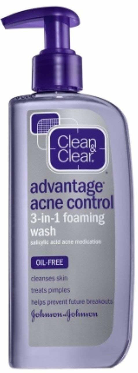 Cln&Clr Adv Acne 3n1 Foam Size 8z Clean & Clear Advantage Acne 3in1 Foam Wash 8z
