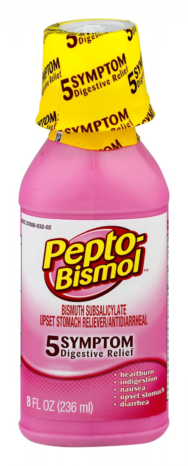 Pepto-Bismol 5 Symptom Digestive Relief Upset Stomach Reliever 8 oz (Bulk Pack of 8)