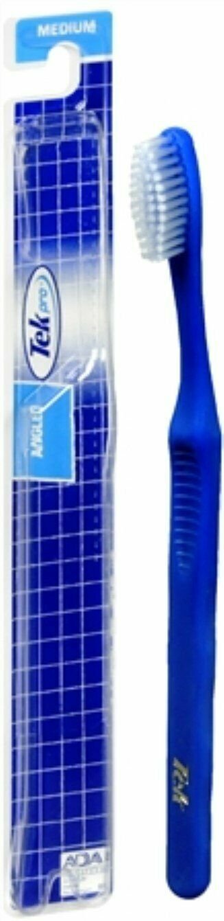 Tek Pro Toothbrush Medium Angled Precision Control & Comfort 1 Ea (Bulk Pack of 24)