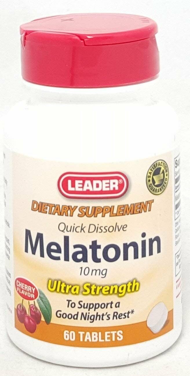 Leader Ultra Strength Melatonin Tablets, 60 Count Per Bottle