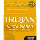 Trojan Ultra Ribbed Premium Latex Condoms for Ultra Stimulation 3ct (Bulk Pack of 12)