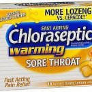 Chloraseptic Warming Sore Throat Lozenges Honey Lemon - 18 ct, Bulk Pack of 5