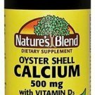 Nature's Blend Oyster Shell Calcium 500mg with D3 Vitamin D3, 100 ct, 5 Pack