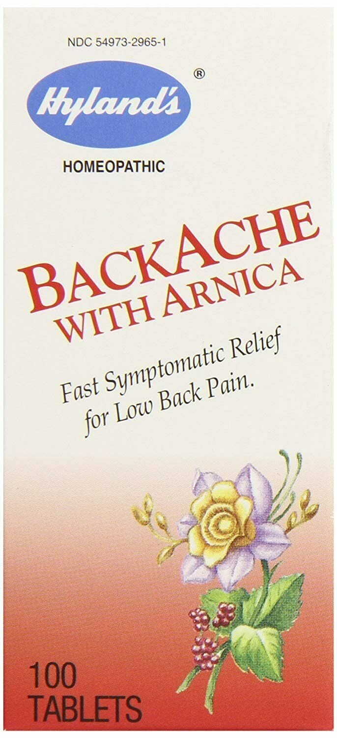 Hyland's BackAche Back Pain Relief Tablets with Arnica Natural Relief, 3 Pack