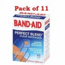 BAND-AID Clear Strips Adhesive Bandages, Assorted Sizes, 45 Ea(Bulk Pack of 11)