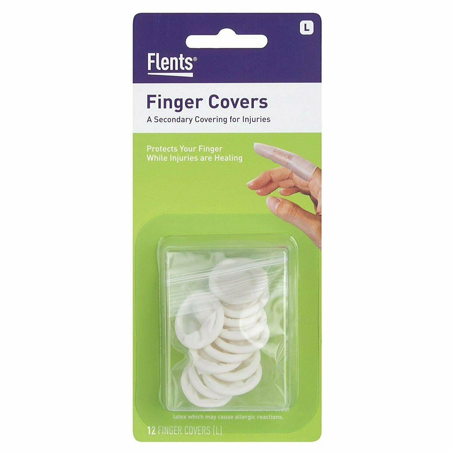 Finger Cots Cover Protect Injuries while healing Single Use Large, 12ct, 12 Pack