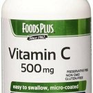 Foods Plus Vitamin C 500 mg Immune System Support 100 Tablets (Bulk Pack of 12)