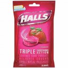 Halls Menthol Cough Suppressant Relief Drops Strawberry 30 Count (Bulk Pack of 24)