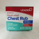 Leader Medicated Chest Rub Cough Suppressant Topical Analgesic 1.76 oz (6 Pack) Bulk