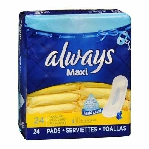 Always Maxi Pads Regular 24 EA - Buy Packs and SAVE (Bulk Pack of 6)