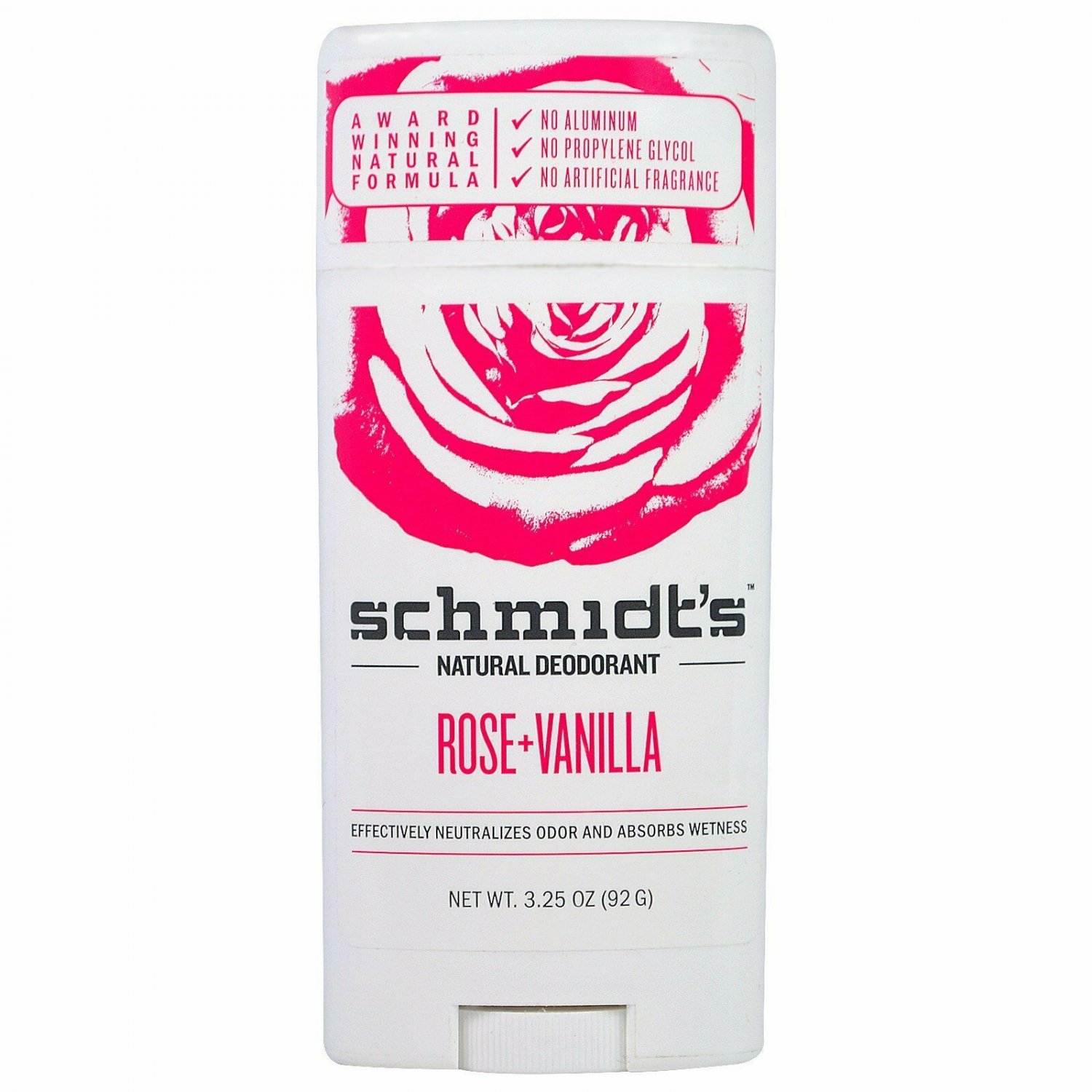 Schmidt's Natural Deodorant Stick Rose + Vanilla Vegan 3.25 Ounce, 6 Pack